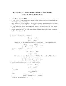 Homework 4: Introduction to Partial Differential Equations