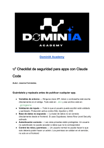 Checklist de seguridad para apps con Claude
