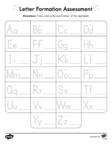 Letter Formation Assessment Worksheet