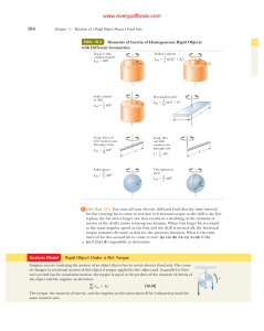 Chapter 10: Rotation of a Rigid Object About a Fixed Axis
