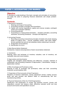 Accounting Paper 1 Syllabus (100 Marks)