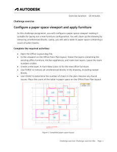 AutoCAD Challenge: Paper Space Viewport & Furniture