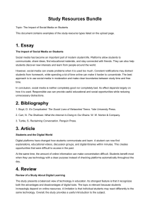 Study Resources Bundle: Social Media Impact on Students