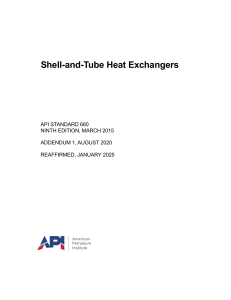 API 660 Standard: Shell-and-Tube Heat Exchangers (9th Ed)
