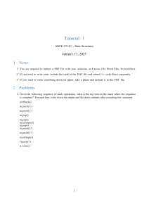 SOFE 2715U Data Structures Tutorial 1