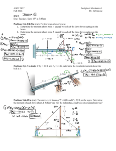 Analytical Mechanics 1 HW2: Moment Problems