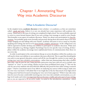 Annotating Your Way into Academic Discourse