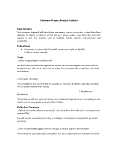Software Process Models Activity: University Registration System Case