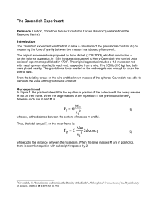 The Cavendish Experiment: Lab Manual