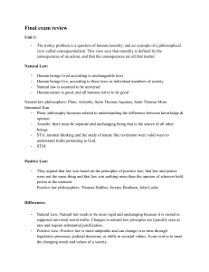 Final Exam Review: Law & Philosophy Concepts
