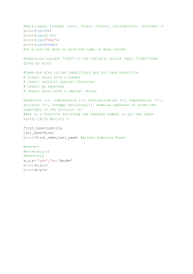 Python Data Types & Operations