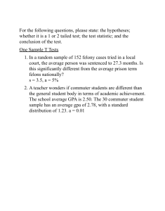 One Sample T Tests Practice Problems