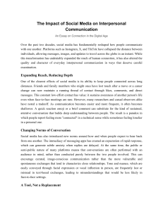 Social Media's Impact on Interpersonal Communication Essay