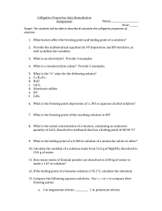 Colligative Properties Quiz Remediation Assignment