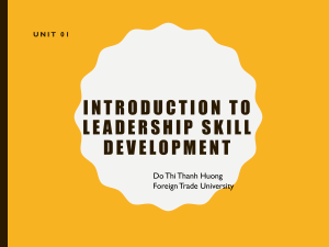 Introduction to Leadership Skill Development Unit 01
