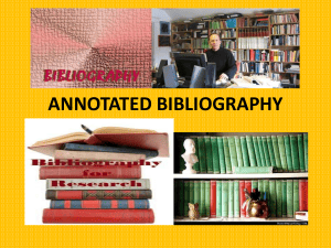 Annotated Bibliography Guidelines & MLA Format