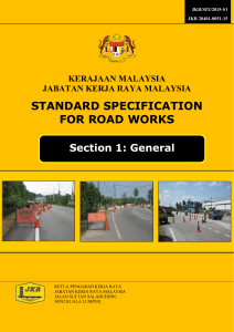 JKR Standard Specification for Road Works - Section 1 General