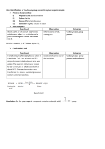 Identification of Carboxylic Acid Functional Group
