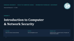 CS 740 Lecture 1: Intro to Computer & Network Security