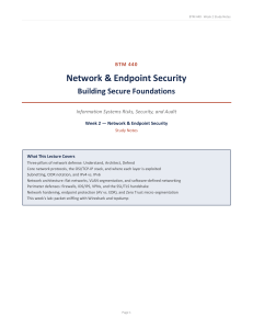 BTM 440 Week 2 Study Notes: Network & Endpoint Security