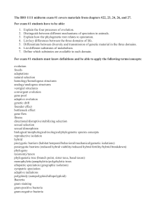 BIO 1111 Midterm Exam #1 Study Guide