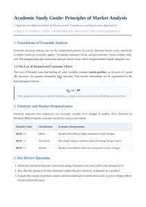 Academic Study Guide: Market Analysis Principles