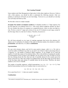The Counting Principle: Permutations and Combinations