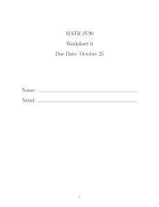 MATH 2V90 Worksheet 6: Calculus Problems