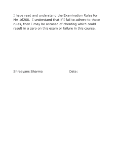 MA 16200 Examination Rules Acknowledgment