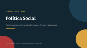 Pol&iacute;tica Social Ecuador 1979-2026: Transformaciones por Gobierno