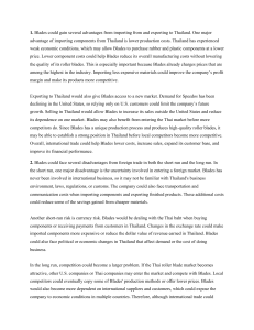 Blades' International Trade: Thailand Case Study