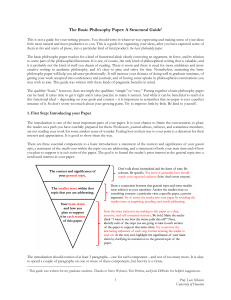Basic Philosophy Paper: A Structural Guide