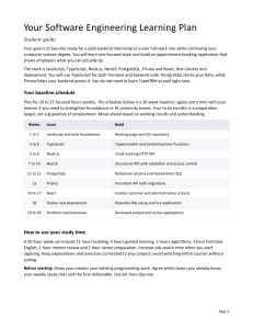 Software Engineering Learning Plan: Student Guide