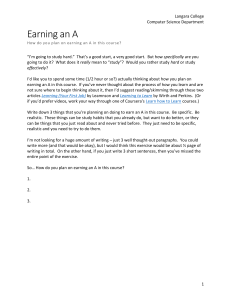 How to Earn an A in College: Study Plan Assignment