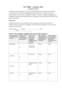 FIU SLS 1000L Semester Plan for Academic Success