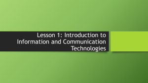 Lesson 1: Introduction to Information and Communication Technologies