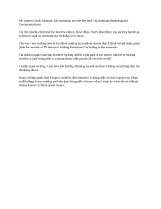Lesly Guzman's Writing Goals & Personal Introduction