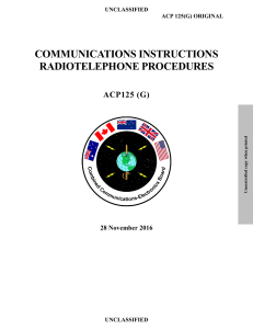 ACP 125(G) Communications Instructions: Radiotelephone Procedures
