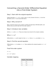Converting Second-Order Differential Equations to First-Order Systems