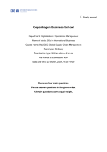 Copenhagen Business School Global Supply Chain Management Exam