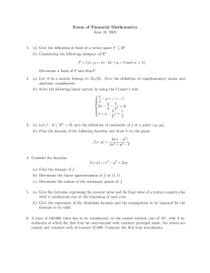 Financial Mathematics Exam June 2024