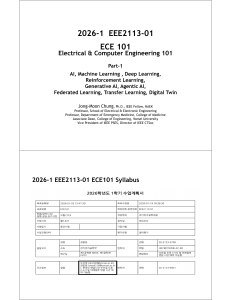 ECE 101 Syllabus: AI, ML, DL for Electrical & Computer Engineering