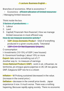Business English Lecture: Economics & Finance Basics