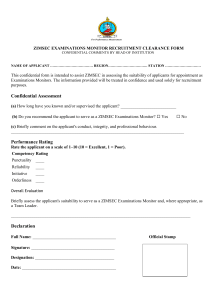 ZIMSEC Examinations Monitor Recruitment Clearance Form