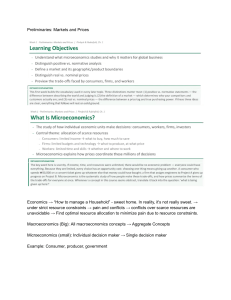 Preliminaries: Markets and Prices - Microeconomics Basics