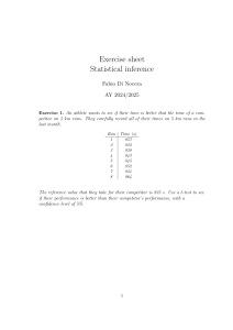 Statistical Inference Exercise Sheet: T-Test and Chi-Square Examples