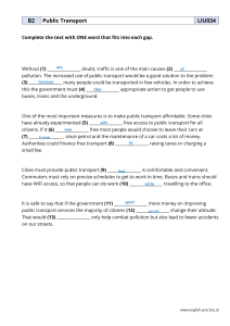 B2 English Public Transport Exercise