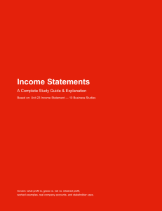 Income Statements Study Guide: Profit, Gross vs Net, Examples