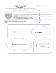 Project Matter: Chemistry Assignment on Matter Types