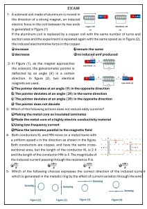 Physics Exam: Electromagnetic Induction Questions